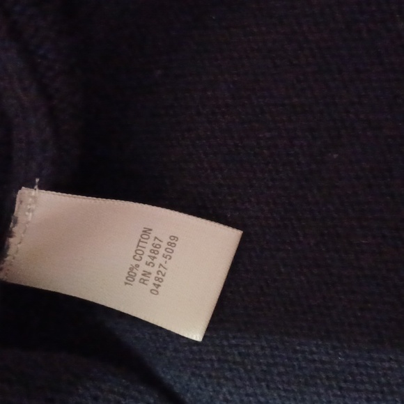 Christopher & Banks Navy Zip-Up Cardigan With Striped Sleeves - Picture 3 of 15